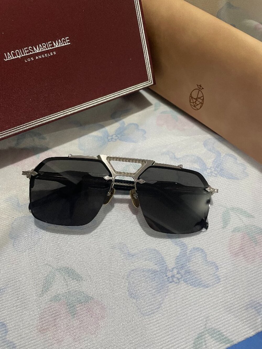 Jacques Marie Mage Gunmetal Rimless Sunglasses